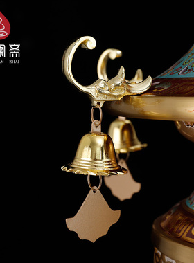 铜大号日式海藏灯家用供奉供灯LED插电寺庙大型佛前供佛珐琅彩色