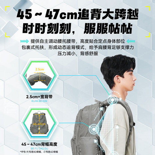 【初中高中款】乐同中学生护脊减负书包人体工学双肩包35L大容量 - 图1