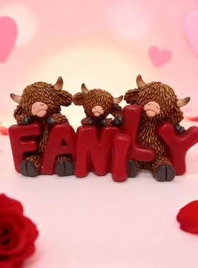 Valentine's Day Highland w Resin Ornaments American Scottish