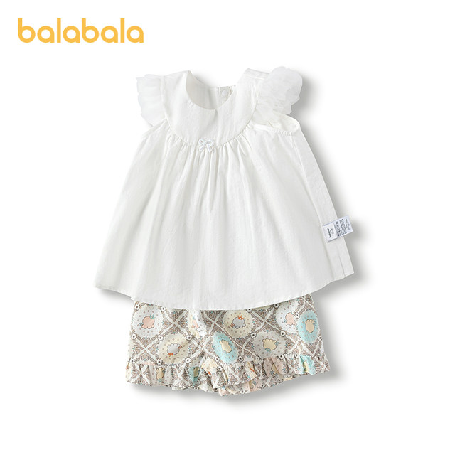 ຊຸດເດັກນ້ອຍ Balabala ເດັກນ້ອຍ sleeveless suit ເດັກຍິງ summer