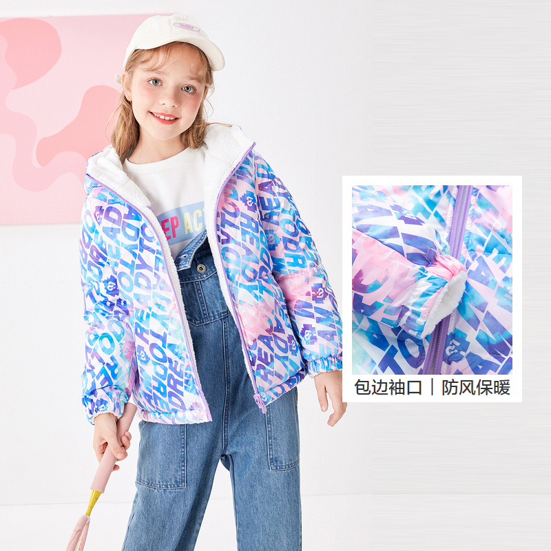 巴拉巴拉女童裝棉服棉衣秋冬款外套中大童時尚保暖兩面穿防風連帽_巴拉巴拉官方outlets店_童裝_嬰兒裝_親子裝