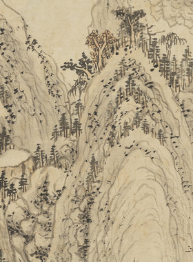 李绍箕溪山访隐图国画山水画