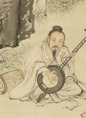 明仇英蕉阴结夏图国画山水画