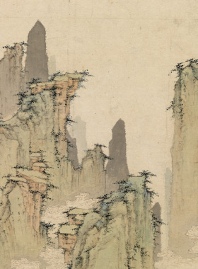 明仇英云溪仙馆图国画山水画客厅书房茶室挂画高清艺术微喷复制