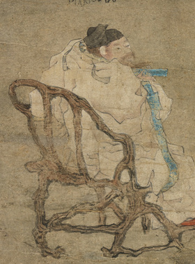 明催子忠苏轼留带图国画