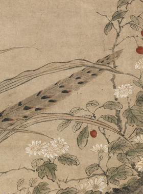 吕纪画草花野禽国画花鸟画