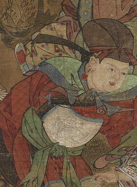 北宋苏汉臣五瑞图玄关客厅人物国画微喷画芯台北故宫藏藏古花鸟