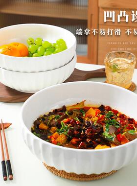 加厚金边贝壳大号汤盆碗家用酸菜鱼大盆碗10寸汤碗商用8寸大汤碗