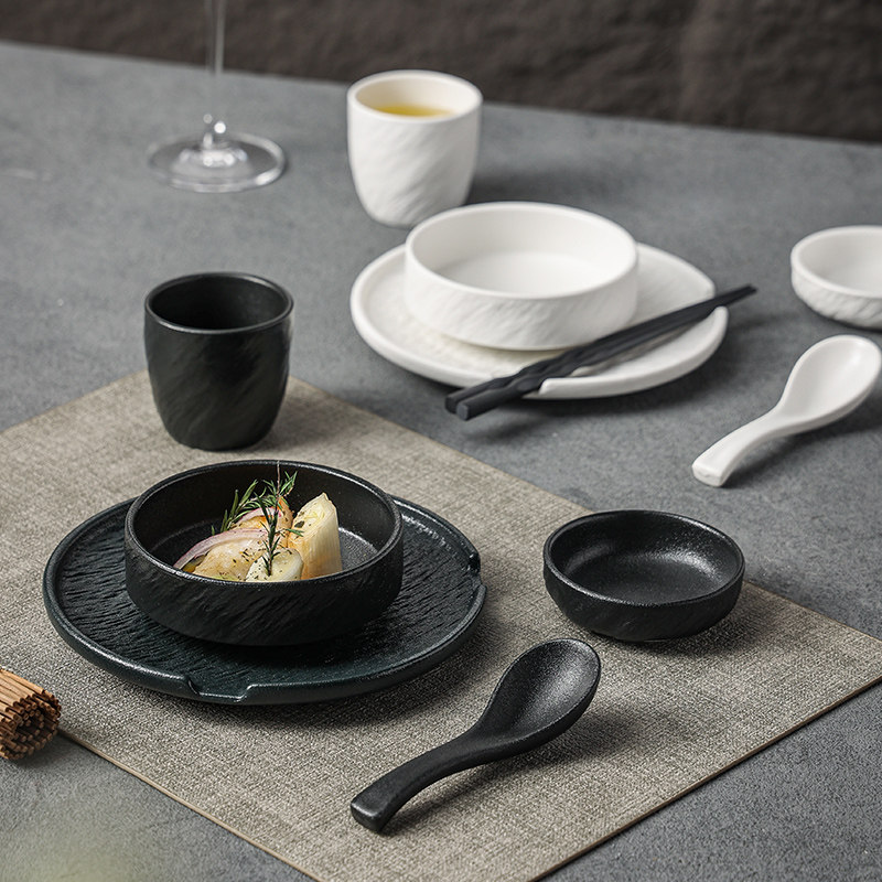 陶瓷一人食摆台餐具套装商用酒店餐厅饭店碗碟碗筷盘勺宴会四件套,淘宝优惠券,粉丝福利购,淘宝优惠卷