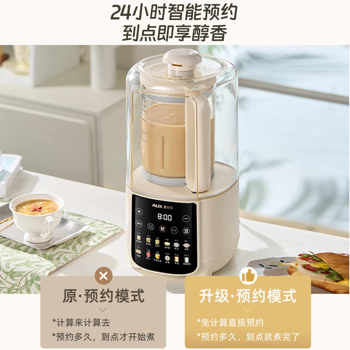 Oaks Wall Breaker 2025 New Home Fully Automatic Intelligent Light Multifunctional Soundproof Cover Soybean Milk Juicer