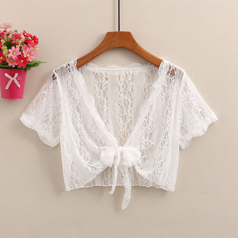 夏季配吊带裙披肩短款小外套性感 捷音菲蕾丝衫/雪纺衫