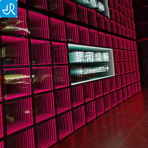 Net Red Electric Race Bar KTV Ultra-permeable Thousand Layers Abyss Mirror Custom Floor Tiles Neon Luminous Character Billboard Decoration