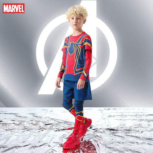 Dreampartybox蜘蛛侠儿童衣服假两件男童套装城市漫步英雄服 - 图2