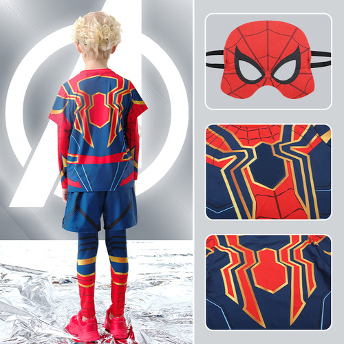 Dreampartybox蜘蛛侠儿童衣服假两件男童套装城市漫步英雄服 - 图3