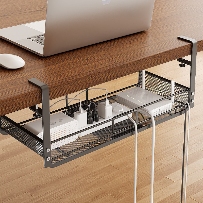 桌下挂篮置物架理线器电线束排插座电脑桌底下整理架路由器收纳架,淘宝优惠券,粉丝福利购,淘宝优惠卷