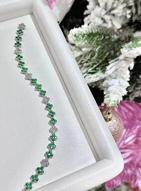 戴安之爱钻石祖母绿手链