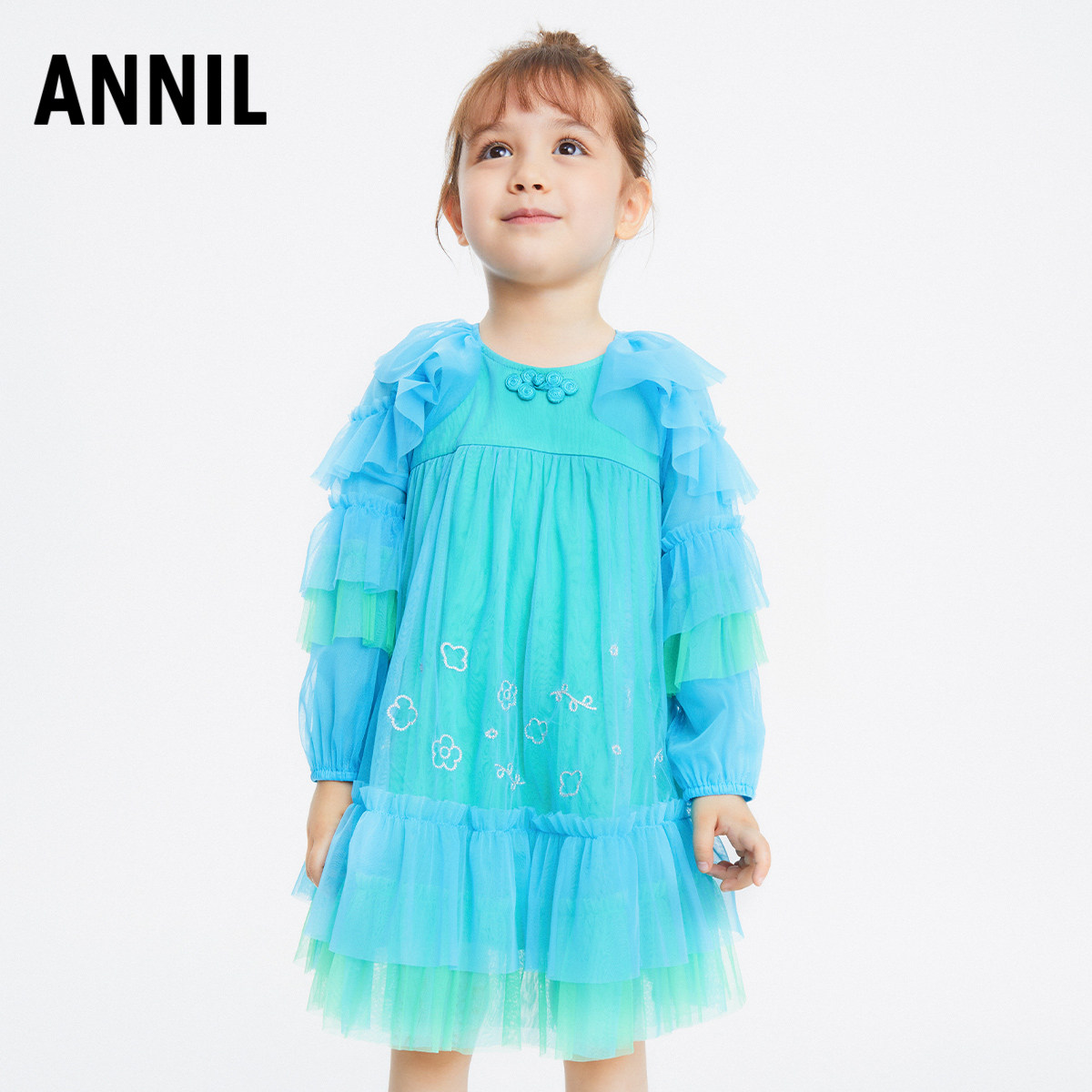 安奈儿女童礼服儿童演出服2023春新款宝宝走秀主持人晚礼服连衣裙,淘宝优惠券,粉丝福利购,淘宝优惠卷