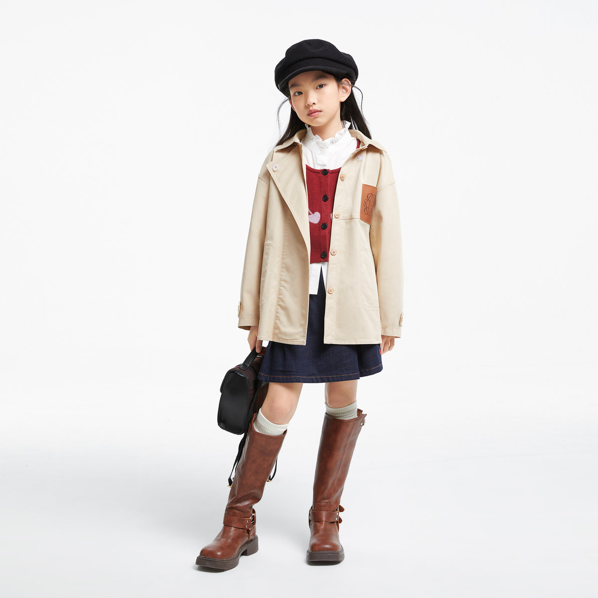 【商场同款】安奈儿童装女童风衣2024新款秋休闲防风外套AG435534,淘宝优惠券,粉丝福利购,淘宝优惠卷