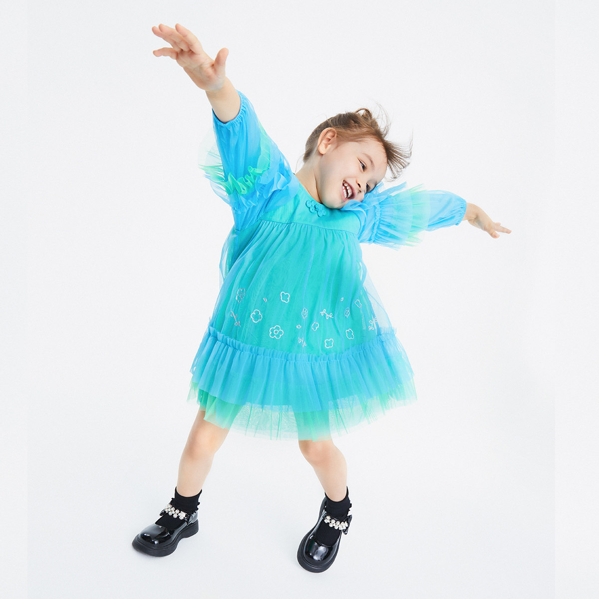 安奈儿女童礼服儿童演出服2023春新款宝宝走秀主持人晚礼服连衣裙,淘宝优惠券,粉丝福利购,淘宝优惠卷