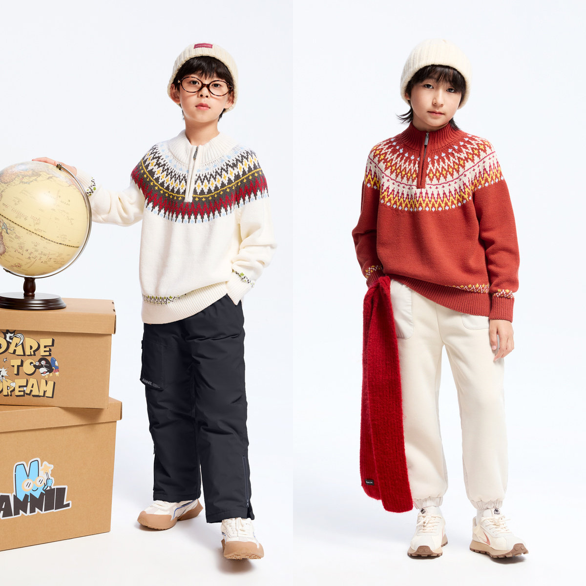 【商场同款】安奈儿童装男童半开领针织衫内搭2024冬新款AB444610,淘宝优惠券,粉丝福利购,淘宝优惠卷