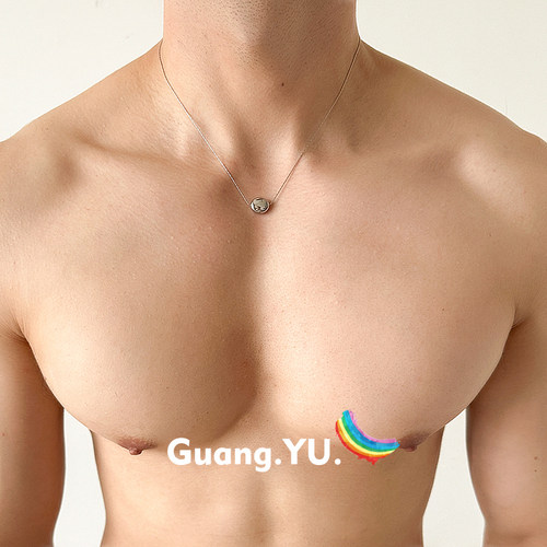 GuangYu小银豆极简细项链男女冷淡风吊坠小众气质锁骨链钛钢配饰 - 图0