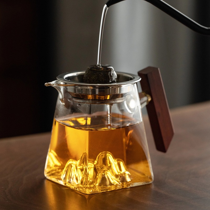 玻璃公道杯茶滤网一体泡红茶专用茶具高档加厚分茶器带手柄观山杯-图1