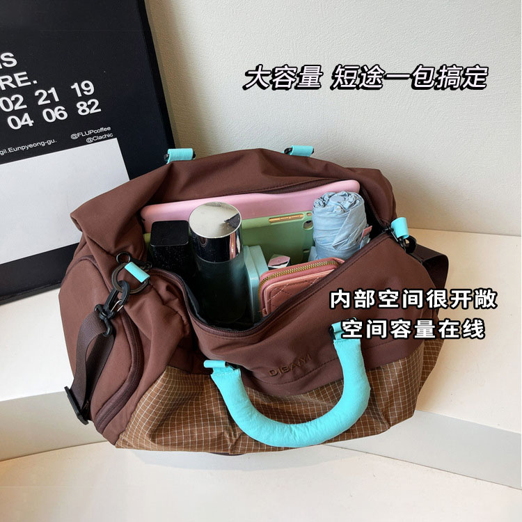 Large-capacity portable short-distance travel bag women's multi-functional crossbody storage bag men's wet and dry separation sports fitness bag