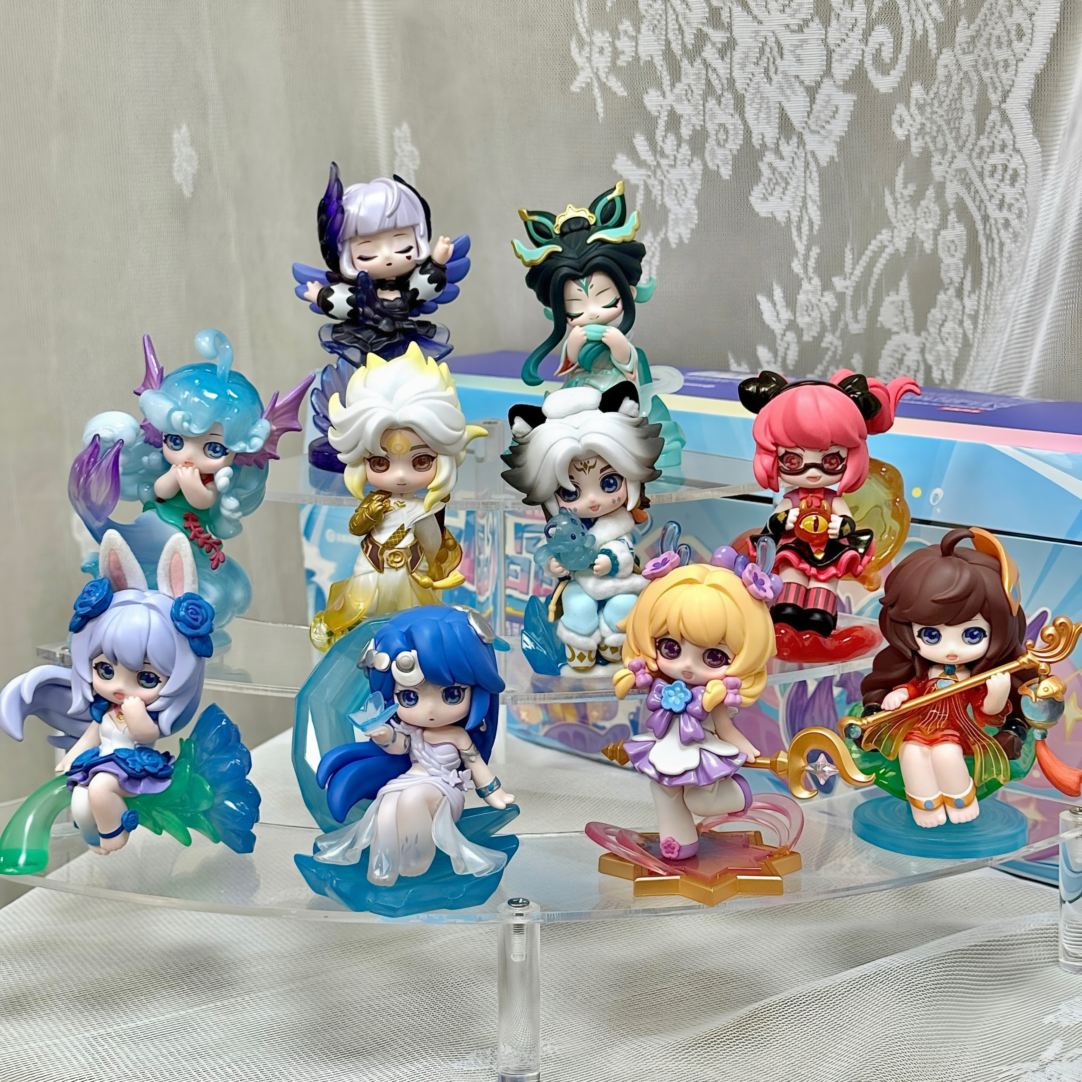 正版MINISO名创优品王者荣耀合作款水晶峡谷系列盲盒潮玩手办摆件