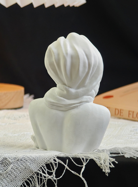 高级感东方少女香薰石膏半身摆件