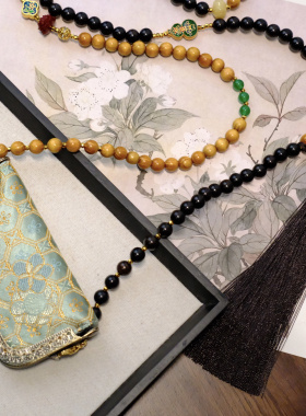 新中式国风复古手机包手工穿珠链流苏高级感气质单肩斜挎包