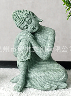 跨境新品仿石佛像工艺品鱼缸造景摆件禅意家居玄关装饰新中式摆设