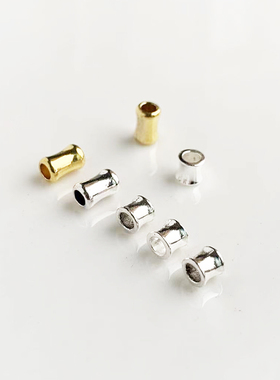 藏银合金小款桶珠戒指套管材料