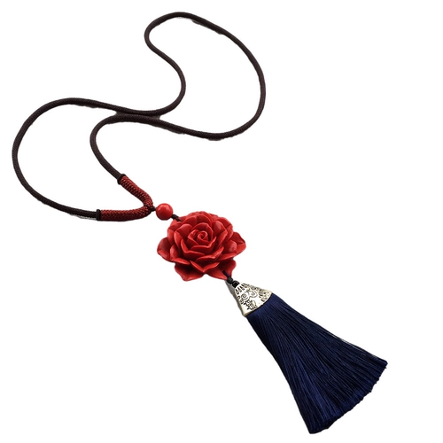 Ретро этнический свитер, ожерелье, аксессуар, этнический стиль, цвета киновари