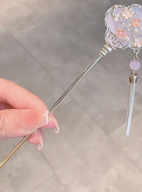 旭叶简约新中式梅花扇发簪