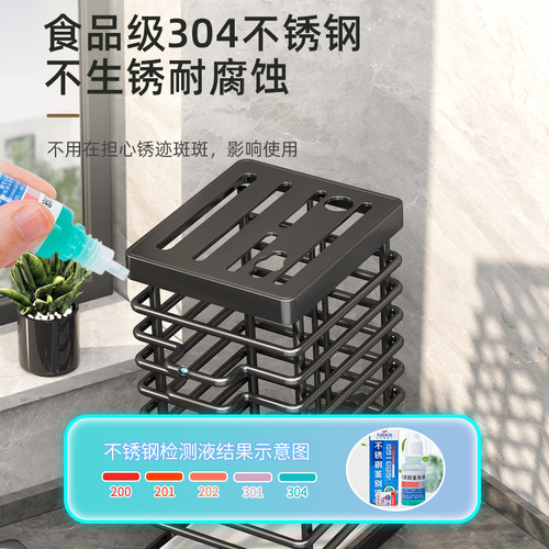 新款厨房刀架置物架304不锈钢刀座放菜刀具家用沥水收纳架多功能 - 图0