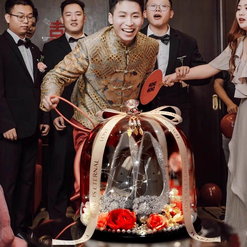 结婚礼藏婚鞋盒套圈带锁接亲堵门小游戏拍照道具水晶盒子婚庆用品,淘宝优惠券,粉丝福利购,淘宝优惠卷