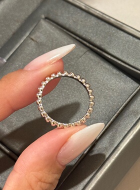 明星同款简约满天星光珠女戒通体925纯银戒指不掉色叠搭首饰气质