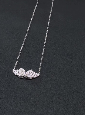 高级感蝴蝶项链通体925纯银高碳钻锁骨链新年圣诞礼物珠宝级