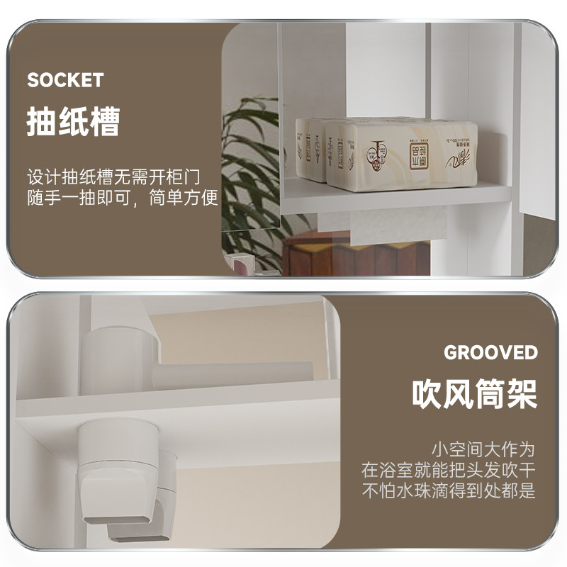 法安思浴室镜柜单独太空铝带灯镜子 法安思卡威德朗浴室镜柜