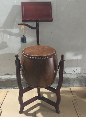 台湾立式寺院法器桶鼓圆鼓架