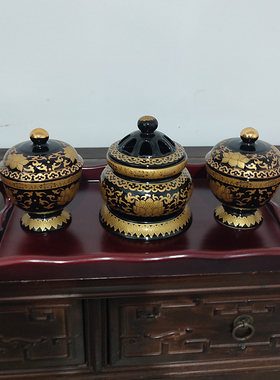 佛堂寺院戒定真香陶瓷香炉粉盅