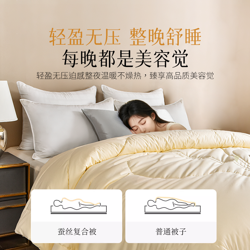 雅芳婷蚕丝复合冬被加厚被子被芯保暖四季被抑菌防螨四季通用家纺,淘宝优惠券,粉丝福利购,淘宝优惠卷