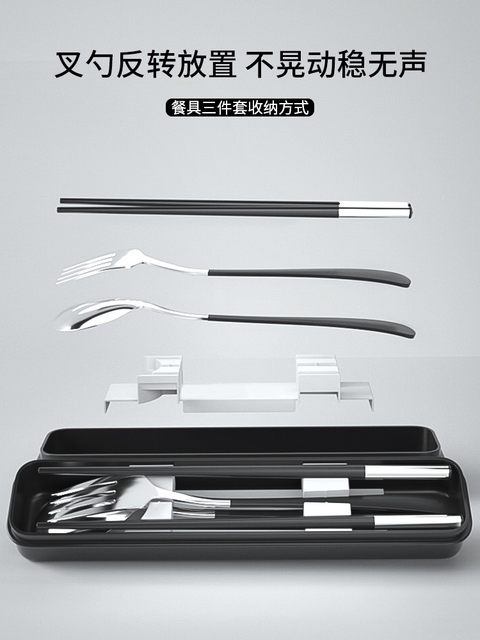 Chopsticks and spoon set student adult portable cute