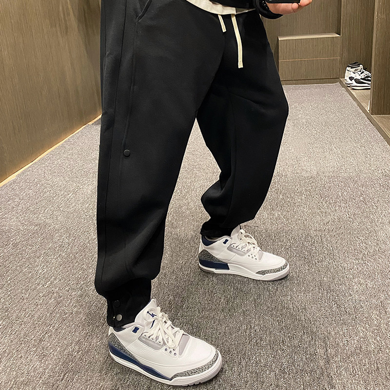 MXD UGLY美式休闲设计感二粒扣束脚弯刀裤松紧腰抽绳运动宽松卫裤,淘宝优惠券,粉丝福利购,淘宝优惠卷