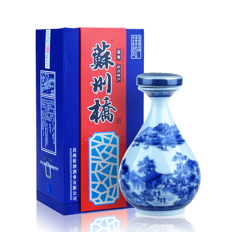 苏州桥国华浓香型白酒 42度固态法酿造粮食酿造酒整箱装500mL*6瓶