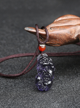 巴西貔貅吊坠紫水晶情侣