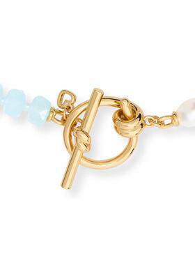 代购kate spade女士项链简约优雅精致时尚淡蓝色珠子白色珍珠