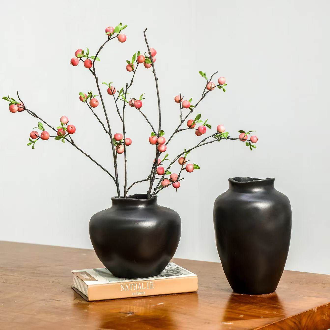 侘寂风复古中式陶瓷花瓶客厅桌面插花干花花器家居装饰品艺术摆件,淘宝优惠券,粉丝福利购,淘宝优惠卷