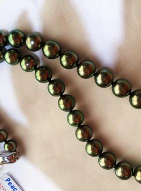 香港日本证书孔雀绿大溪地项链