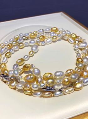 天然毛衣链野生海水珍珠